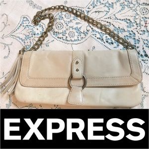 Leather Express clutch in a beautiful cream color